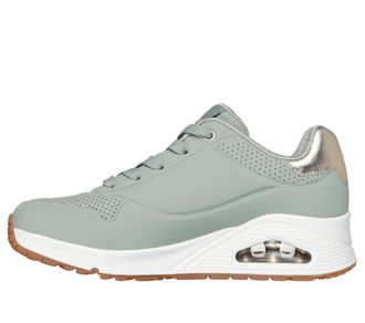 Skechers Womens Uno Golden Air Sneaker, Sage Durabuck/Silver Trim, 4 UK