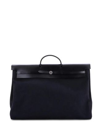 Herm&egrave;s Herbag Zip Leather and Toile 50 satchel - Nero