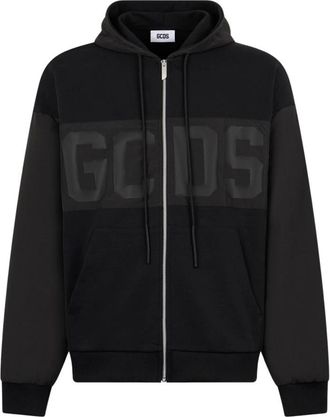 GCDS Logo Rits Hoodie - Heren - Vesten met rits - Zwart - XL - Katoen - Hoodies & sweatvesten