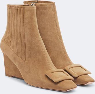 Roger Vivier Belle Vivier suede wedge ankle boots