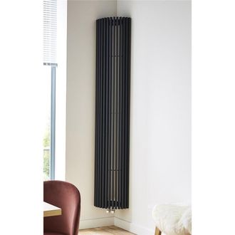 Clifton Anthracite Corner Vertical Radiator 2000mm (H) x 276mm (W) (Rome) in Charcoal