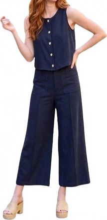 Entro Paula Vest & Pant Set In Navy