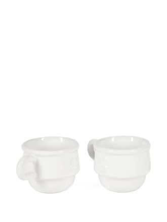 Niko June Tazze da caffè Kantine goffrate in porcellana - Bianco