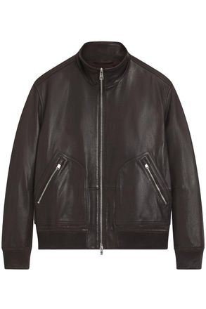 BOSS C MANDER LEATHER JACKET Size: 50, colour: BROWN