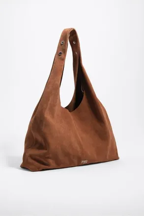 Bimba & Lola Leather Maxi Shoulder Bag in Chestnut at Nordstrom