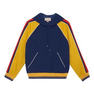 Gucci GG Jacquard Hooded Sweatshirt Blue Yellow 676100-XJDVW-4462