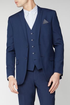 Limehaus Mens Slim Suit Jacket - Blue - Size size_36_chest_short