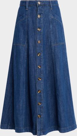 Favorite Daughter The Lila Denim Midi Skirt