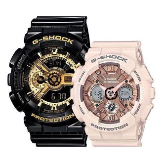 Casio G-Shock Analog-Digital Black Gold Pink GMA-S120MF-4APR+GA-110GB-1APR