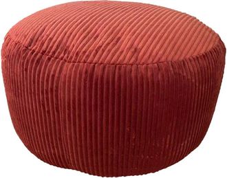 Relaxdays Relaxdays pouffe, corduroy, HxD: 35 x 50 cm, polystyrene filling, round floor cushion, living room seat, pouf, rust