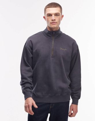 Wrangler Felpa nero sbiadito con zip corta