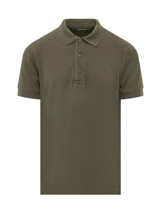 Tom Ford Green Solid Shirt Collar Polo
