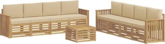 vidaXL Conjunto De Sof&aacute;s De Exterior 9 Uds. Y Beige Poli&eacute;ster Vidaxl