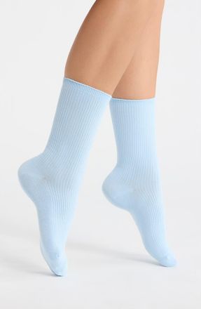 Nordstrom Everyday Rib Crew Socks in Blue Floaty at Nordstrom, Size 9-11