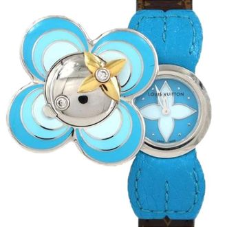 Louis Vuitton Pre-owned Stainless Steel watches - Dames - Pre-owned - Blauw - Maat: ONE Size