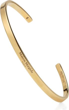 Maison Margiela Bracciale rigido con logo - Oro