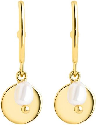 Sterling Forever 14K Gold Morgan Disk Dangle Earrings