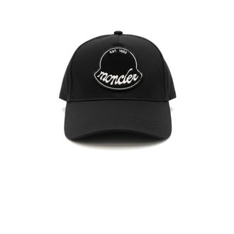 Moncler Logo Cap - Heren - Petten - Zwart - ONE Size - Katoen - Accessoires