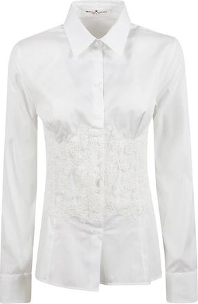 Ermanno Scervino Shirts, female, White, Size: S Pointed Collar Shirt