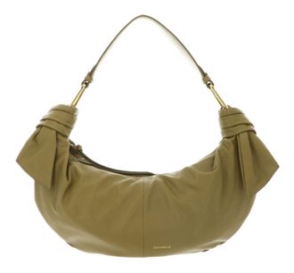 Coccinelle shoulder bag cross body bag Furoshiki Handbag puffy Smooth Leather Seagrass khaki