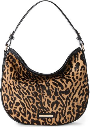 Brahmin Small Kathleen Genuine Calf Hair & Leather Shoulder Bag in Black at Nordstrom