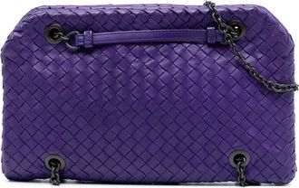Bottega Veneta Pre-owned Womens Nappa Intrecciato Duo Shoulder Bag - Purple Leather - One Size