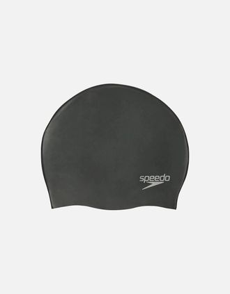 Speedo Unisex Adult Silicone Swimming Cap - Black - Size: ONE size