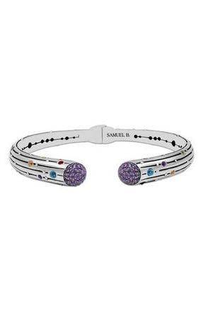 Samuel B. Multi Stone Scattered Bangle Bracelet in Silver Multi at Nordstrom Rack