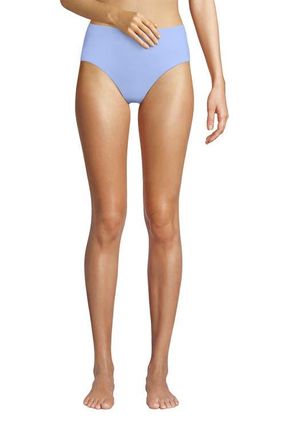 Lands End Chlorine Resistant Mid Rise Classic Bikini Bottoms in Soft Cloud Blue at Nordstrom, Size 14