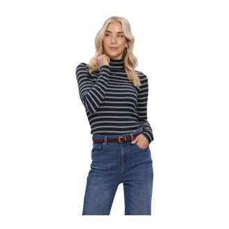 Tommy Jeans TJW Essential Mock Neck - Dames - Truien - Blauw - Maat: M Katoen
