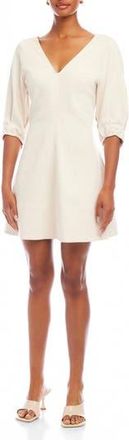 Fifteen Twenty Puff Sleeve Chantilly Lace Minidress in Natural at Nordstrom Rack, Size X-Small