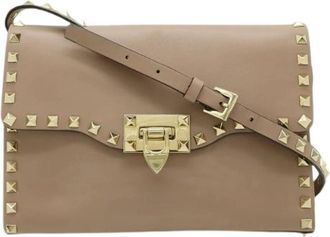 Valentino Pre-owned Cross Body Bags, female, Beige, Size: ONE SIZE Pre-owned Leather 2way Shoulder Bag
