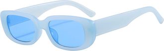 Generic Small Frame Mens Driving Sunglasses Outdoor Womens Vacation Decorative Sun Glasses(Blue)