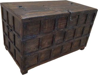 Wanderlust Deco Ba&uacute;l De Madera Artesanal 118x65x74h Cm