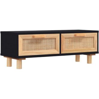 vidaXL Mesa De Centro Madera Contrachapada Y De Pino Negro 80x40x30 Cm Vidaxl