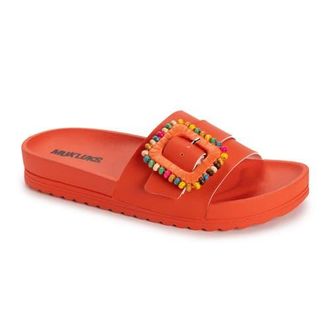 Muk Luks Womens Grand Colette Sandal in Spicey Orange at Nordstrom, Size 10