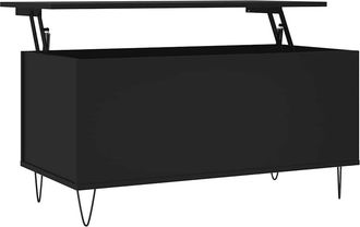 vidaXL Mesa De Centro Madera Contrachapada Negro 90x44,5x45 Cm Vidaxl