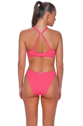 Sunsets Dora Double Tab Bikini Swim Bottoms in Posy Pink Crepe at Nordstrom, Size X-Large