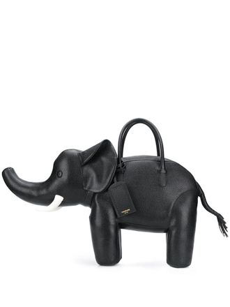 Thom Browne Borsa a forma di elefante in pelle di vitello - Nero