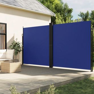 Berkfield Home Retractable Side Awning Blue 200x1000 cm