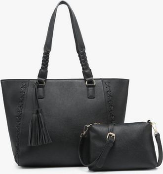 Jen & Co. Womens Lisa Structured Tote Bag In Black