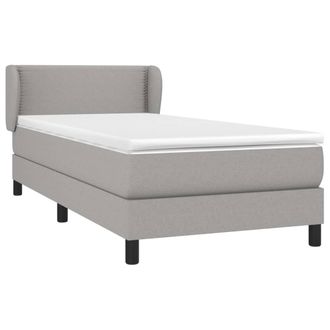 vidaXL Giroletto A Molle Con Materasso Grigio Chiaro 80x200 Cm Tessuto - Vidaxl