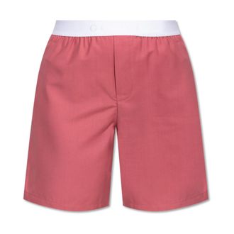 Gucci Logo Waistband Wool Shorts - Dames - Korte Broeken - Roze - S - Wol - Korte Broeken