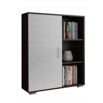 OEM Mobiletto A Giorno Con Cassettiera 6 Ripiani Wenge Bianco 80 Cm
