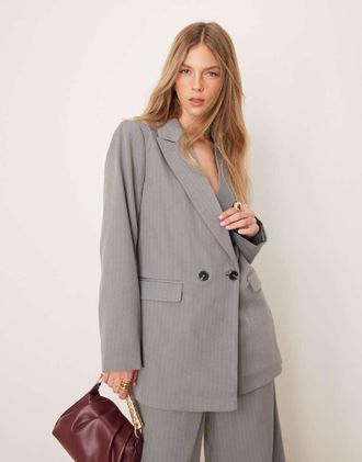 Vila Blazer oversize sartoriale grigio in coordinato