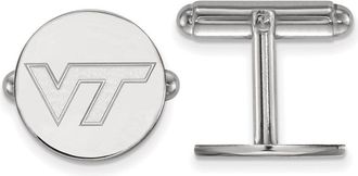 Diamond2Deal Sterling Silver Rhodium-plated Virginia Tech V-T Cuff Links