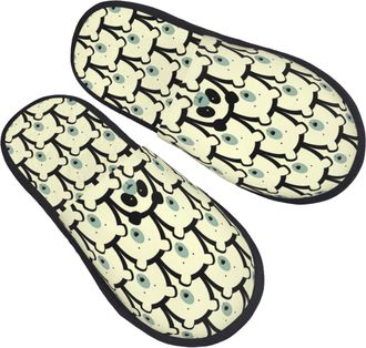 Generic Non-Slip House Shoes Panda Among White Bears Cotton Slipper Comfortable Home Slippers for Winter Hotels Indoor M