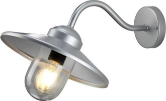 Loops Outdoor IP44 Wall Light 304 SS / Silver LED E27 60W Bulb External