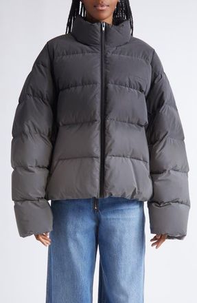 Alexander Wang Reflective Gradient Puffer Jacket in Silver/Black at Nordstrom, Size X-Large