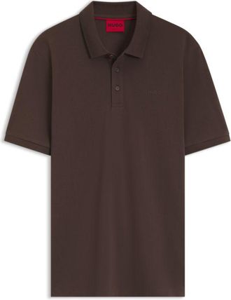 HUGO BOSS Cotton-piqu&eacute; polo shirt with logo print